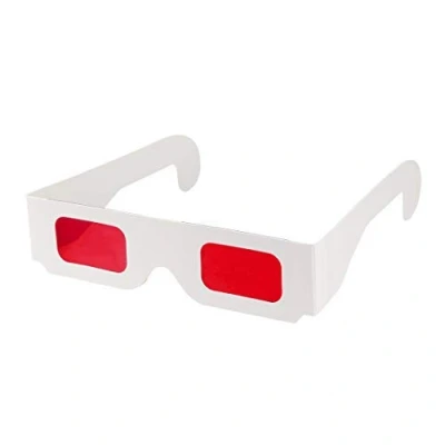 Image of N/A Secret Decoder Glasses Red Filters Lens White Foldable Frame 3D 10pcs