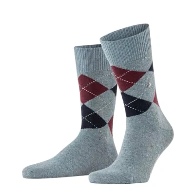 Image of Burlington Men&#039;s Dundee M SO Wool Viscose Patterned 1 Pair Socks, Blue (Light Denim 6660), 6.5 11