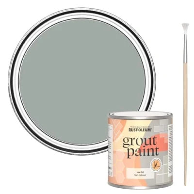Image of Rust Oleum Grey Ultra Durable Grout Paint Pitch 250ml