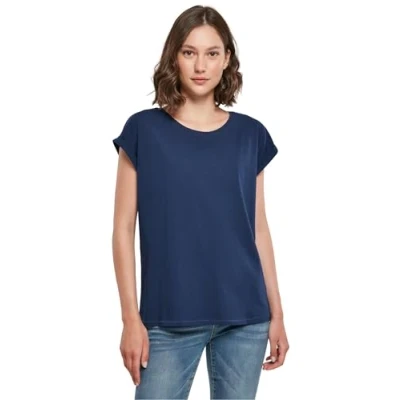 Image of Build Your Brand Women&#039;s Ladies Extended Shoulder Tee T Shirt, Lightnavy, XL