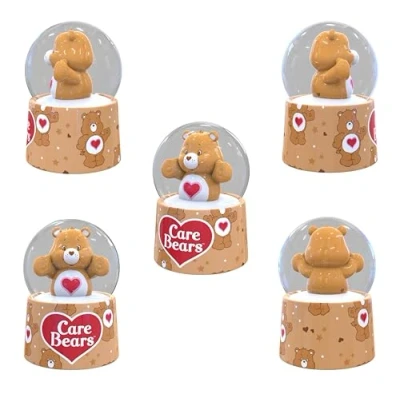 Image of Care Bears Tenderheart Bear Mini Light Up Snow Globe 3 Inches Tall