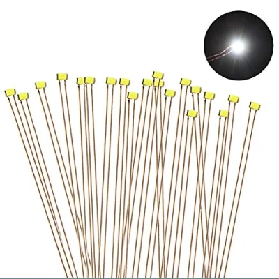 Image of Evemodel C0402W 20pcs Pre soldered micro 0.1mm Copper Wired WHITE SMD Led 0402 NEW