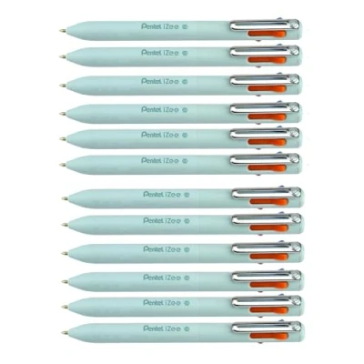 Image of Pentel iZee 4 Colour Pen Ink Colour: Orange, Pink, Sky Blue &amp; Violet Pack of 12