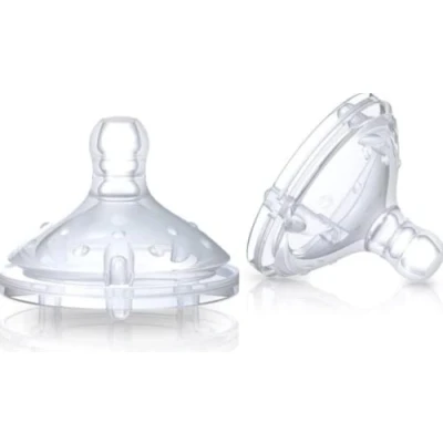 Image of Nuby NT67693 Nûby Natural Touch Soft Flex Baby Bottle Tops with Extra Slow Flow