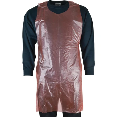 Image of Sitesafe Red Disposable Apron, Pack of 100