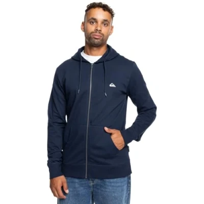 Image of Quiksilver Fleece with zipper BASIC HOOD ZIP YOUNG Men Blue XXL