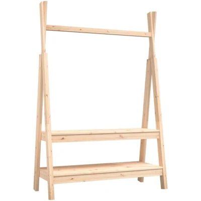 Image of vidaXL Clothes Rack 100x45.5x150 cm Solid Wood Pine