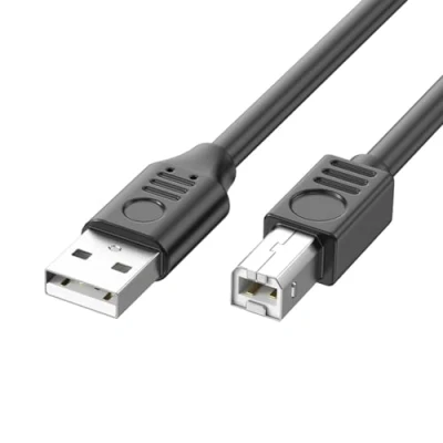 Image of JSGHGDF USB 2.0 Printer Cable 5M TypeA Male to TypeB Scanner Cord High Speed 480Mbps 90Degree Elbow for Offices and Home