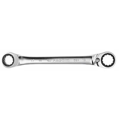 Image of FACOM Ratchet Ring Spanner with 15 Bevelled Heads, 12 Point 6 x 7 mm, 1 Piece, 65.6 mm