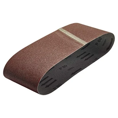 Image of wolfcraft 3 Fabric Sanding Belts 100 x 690 mm, grain 80 I 3124000