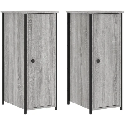Image of vidaXL Bedside Cabinets 2 pcs Grey Sonoma 32x42x80 cm Engineered Wood