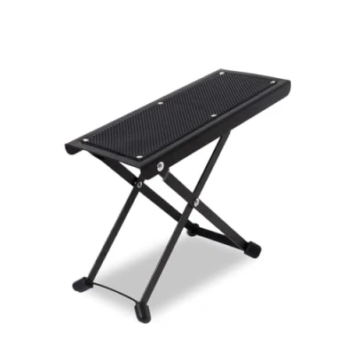 Image of Max GP15 Adjustable Foot Rest for Guitar Players, Heavy Duty, Non Skid Footstool, Black