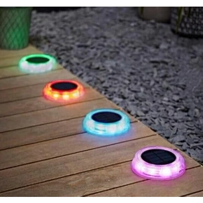 Image of Garden Mile 4pk led Solar Lights Outdoor Stake decking Waterproof for Pathway Lighting, Flowerbed Driveway Durable (Multi Coloured)