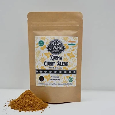 Image of Jivana Spices Spice Blends and Seasonings (Korma) 35g, 4 Servings, Freshly Roasted &amp; Blended