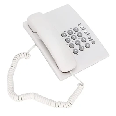 Image of ciciglow Desktop Corded Telephone, KX T435 Cordless Landline Phones with Adjustable Volume Caller ID for Home Hotel Office Battery Free, ID(white)