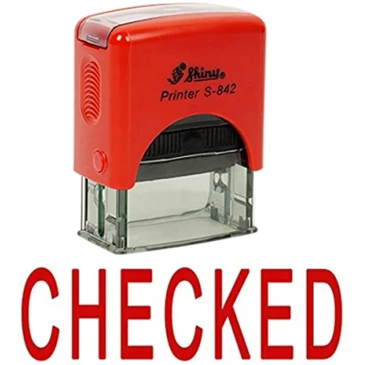 Image of Printtoo Checked Self Inking Rubber Stamp Custom Shiny Office Stationery