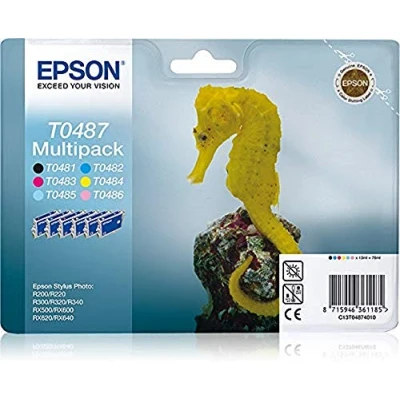 Image of Epson C13T04874020 Pack of 6 Cartridges Printer Black