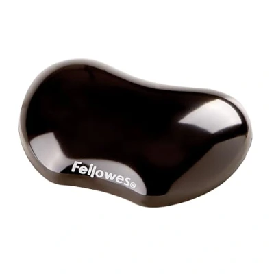 Image of Fellowes Wrist Rest Crystals Gel with Non Slip Rubber Base Ergonomic Mouse Mat Support, Keyboard for Computer, Laptop, Home Office Use Black