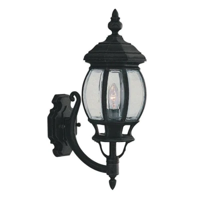 Image of Bel Aire 1 Light Outdoor Wall Lantern Black IP44, E27