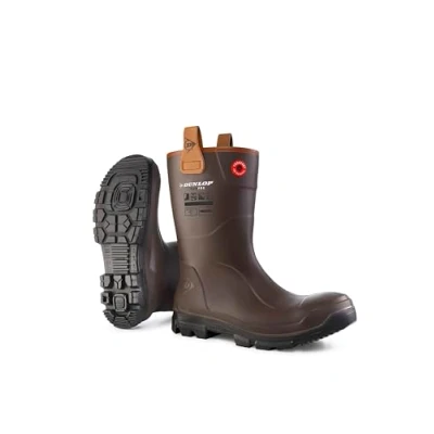 Image of Dunlop Protective Footwear Unisex Purofort RigPRO Industrial Boot, Dark Brown, 7 UK