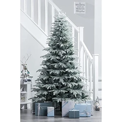 Image of WeRChristmas Frosted Siberian Mixed Pine Christmas Tree, White, 7 ft / 210 cm