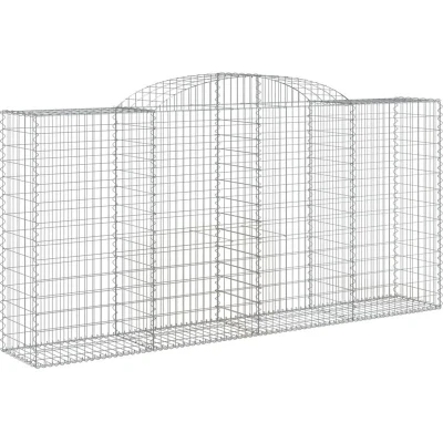 Image of vidaXL Arched Gabion Basket 300x50x140/160 cm Galvanised Iron