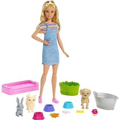 Image of Barbie Plan ‘N&#039; Wash Pets Doll and Playset