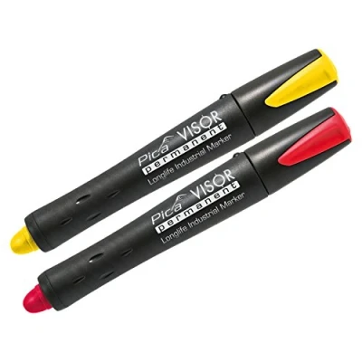 Image of Pica 990 Visor Permanent Marker Pen Set, Red/Yellow