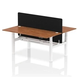 Image of Air B2B 1800x800 Adjustable 2P Bench Desk CP Walnut/White + Screen