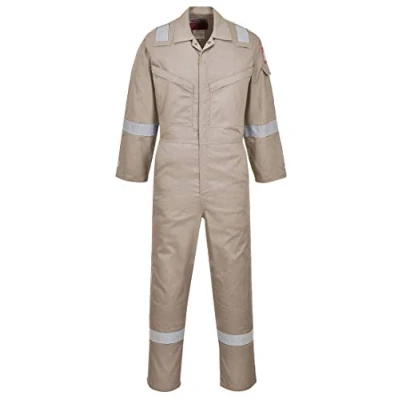 Image of Portwest Araflame Silver Coverall Khaki 46