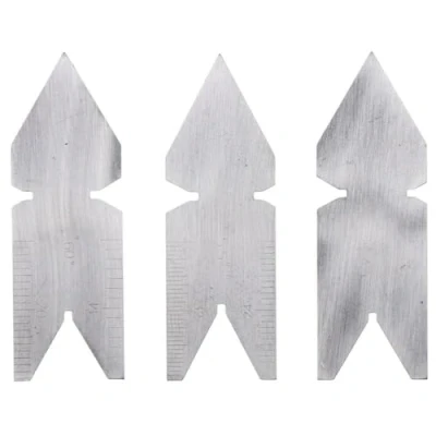 Image of Fudeshe 3pcs/ set Screw Thread Measuring Tool, Cutting Angle Gauge,Stainless Steel Fishtail Center Gauge Lathe Tool For Quick Comparison