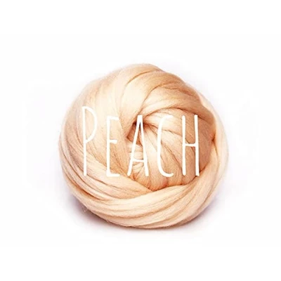 Image of Colorful Passions Chunky Wool Peach for arm Knitting Blanket Weaving Felting Jumbo Yarn Giant Soft 50g (0.11lb)