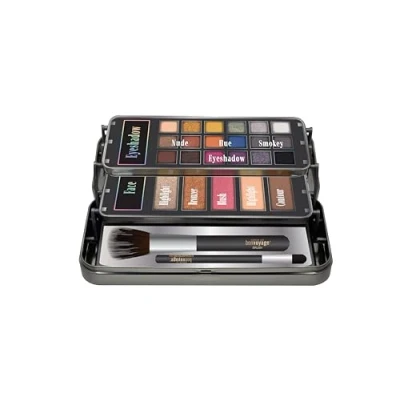 Image of bonvoyage Hello Beautiful, Professional Makeup Set with EyeShadow, Bronzer, Blush, SettingPowder and EyebrowPencil by BonVoyage. Accessories Included
