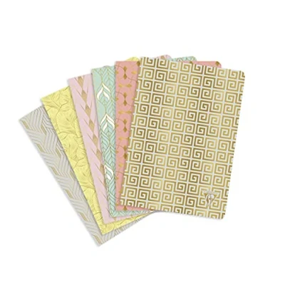 Image of Neo Deco &quot;Spring Summer Collection&quot; A pack of 6 textile stitching notebooks 14.8x21cm 96p lined assorted colour