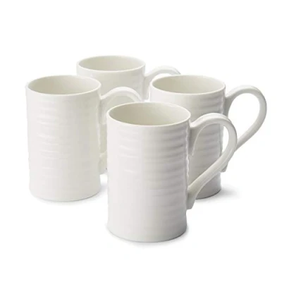 Image of Portmeirion Home &amp; Gifts Sophie Conran White Tall Mug, Set of 4 (White,12 Ounce)