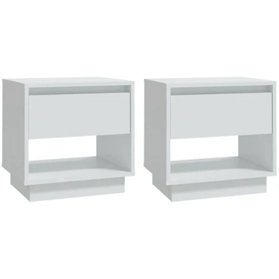 Image of vidaXL Bedside Cabinets 2 pcs White 45x34x44 cm Engineered Wood