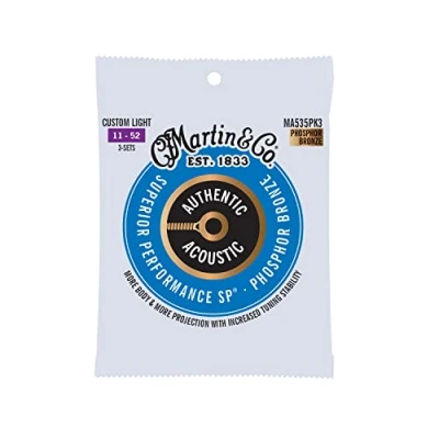 Image of Martin Strings MA535 SP Phosphor Bronze 3 Pack Custom Light 11 52