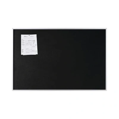 Image of Bi Office New Generation Black Felt Notice Board, 60 x 45 cm, Aluminium Frame
