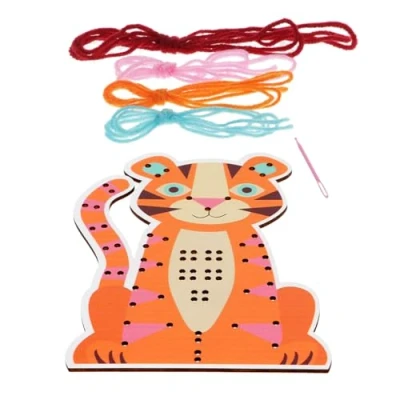 Image of Learn to Sew Wooden Hand Stitch Set Tiger