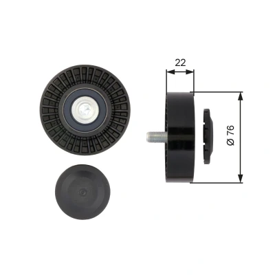 Image of 0K88R15983, 252864X000 Idler Pulley GATES FleetRunner Micro V Kit T36389