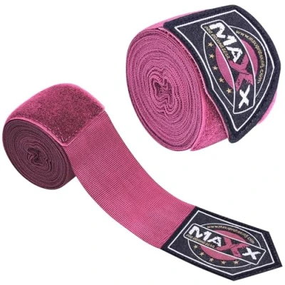Image of MAXX Boxing Wraps Bandages Hand Mma Inner Gloves Muay Thai Fist Wrist Elasticated 4.5 M NW (Pink)