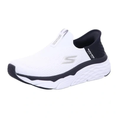 Image of Skechers Women&#039;s MAX Cushioning Elite Sneaker, White Textile/Black Trim, 4 UK