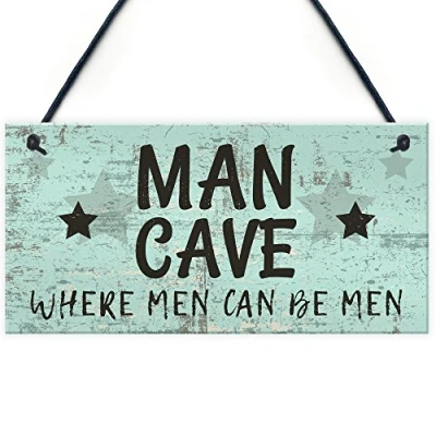 Image of RED OCEAN The Man Cave Door Hanging Sign Plaque Shed Garage Bar Vintage Gift For Dad Grandad