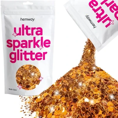 Image of Glitter Multi Size Copper Ultra Sparkle Sequins Nail Face Festival Christmas Halloween Makeup Chunky Fine 100g / 3.5oz