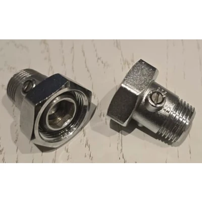 Image of TC Radiator Lockshield Valve Tail Union 1/2&quot; x 3/4&quot; with Isolating Pair