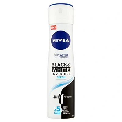 Image of NIVEA Women&#039;s Deodorant Spray Invisible For Black&amp;White Fresh 150 ml, ml