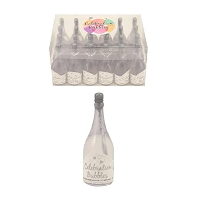 Image of Champagne Bottle Bubbles Silver Pack of 24