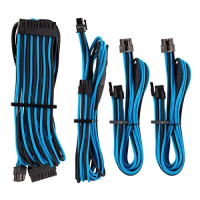 Image of Corsair Premium Individually Sleeved PSU Cables Starter Kit Type 4 Gen Blue/Black