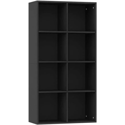 Image of vidaXL Book Cabinet/Sideboard Black 66x30x130 cm Engineered Wood