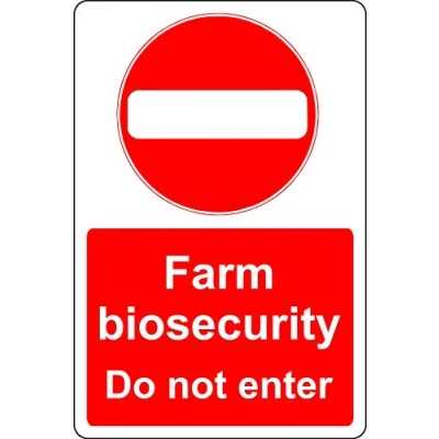 Image of Farm biosecurity do not enter Safety sign Self adhesive sticker 200mm x 150mm